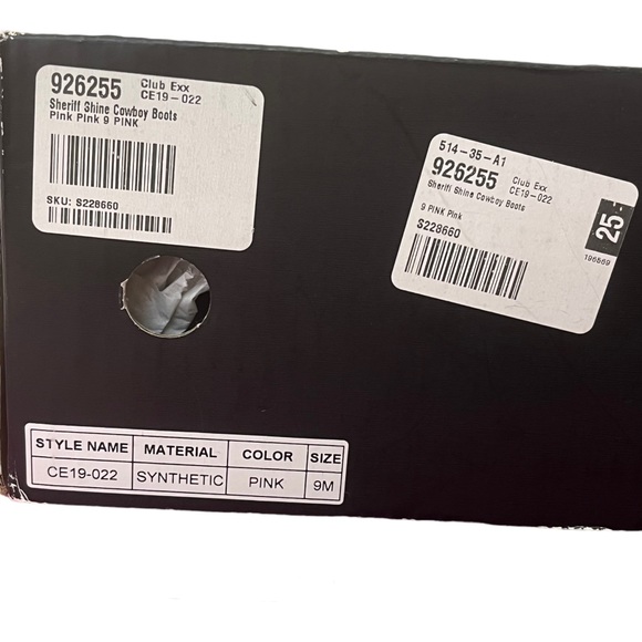 Club Exx Pink Rhinestone Sheriff Shine Cowboy Boots, Women’s 9 - Picture 10 of 10